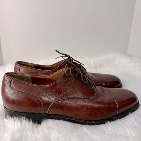 Salvatore Ferragamo Cap Toe Italy Men Size 9.5D Oxfords Lace Up Dress Shoes main image 7